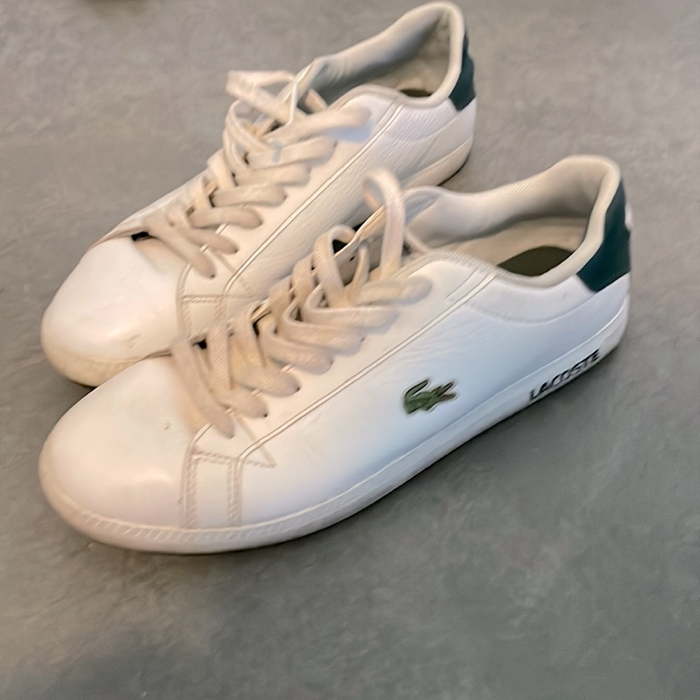 White Lacoste shoes size 9